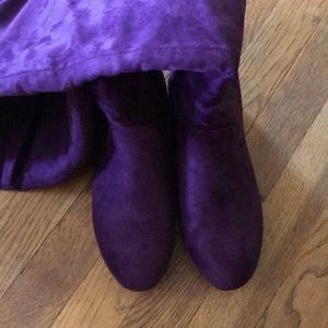 Over the knee pull on suede boots